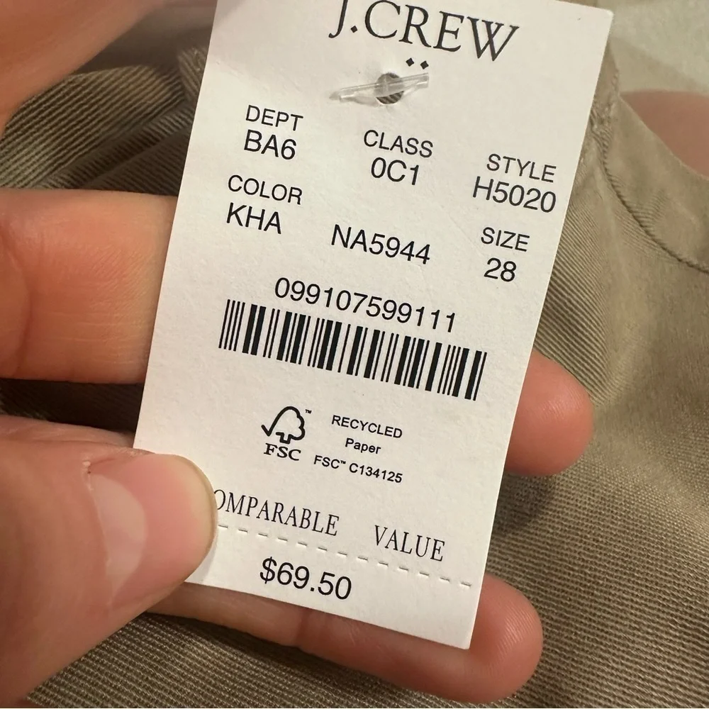 J. Crew inseam product